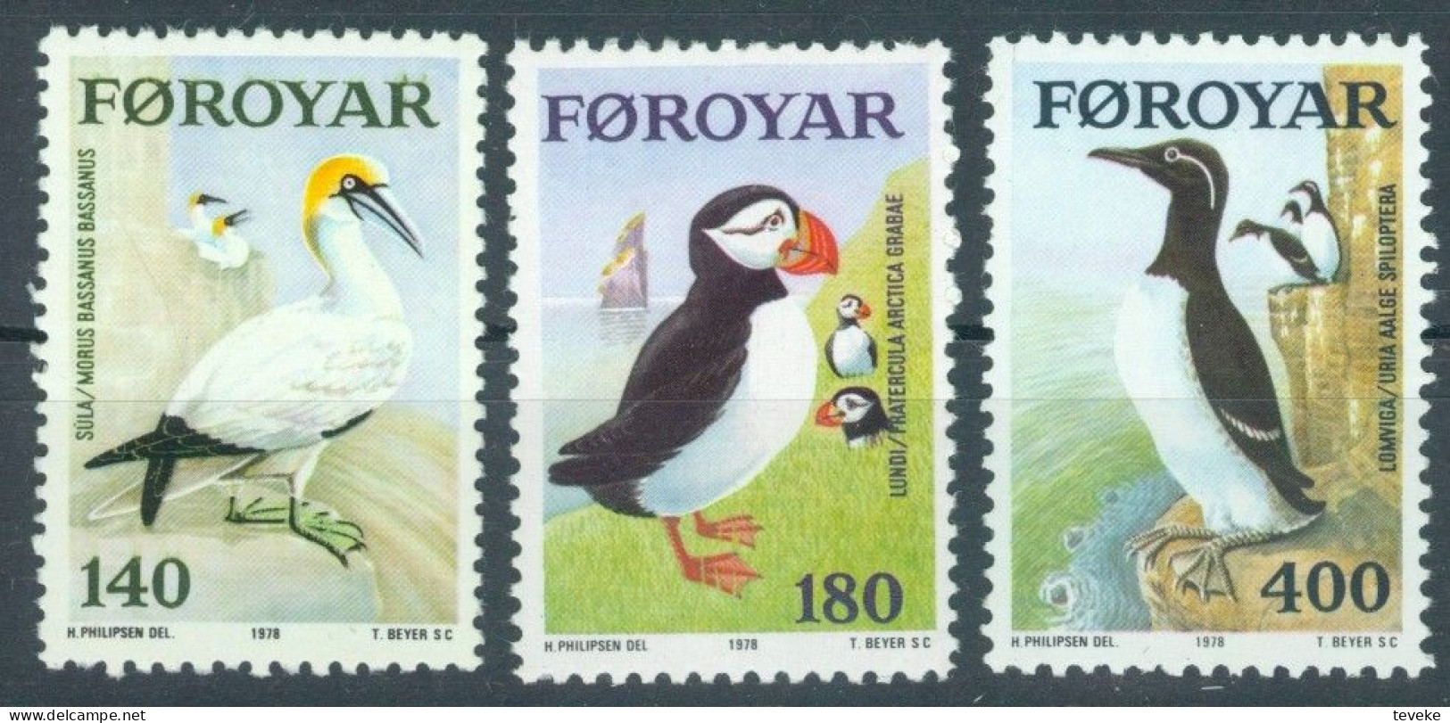 FAEROËR 1978 - MiNr. 36/38 - **/MNH - Fauna - Seebirds - Färöer Inseln