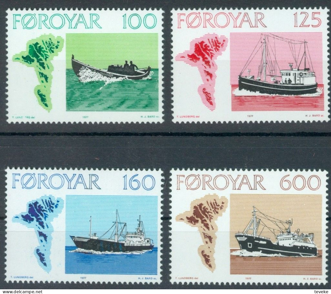 FAEROËR 1977 - MiNr. 24/27 - **/MNH - Fisching Vessels - Ships - Färöer Inseln