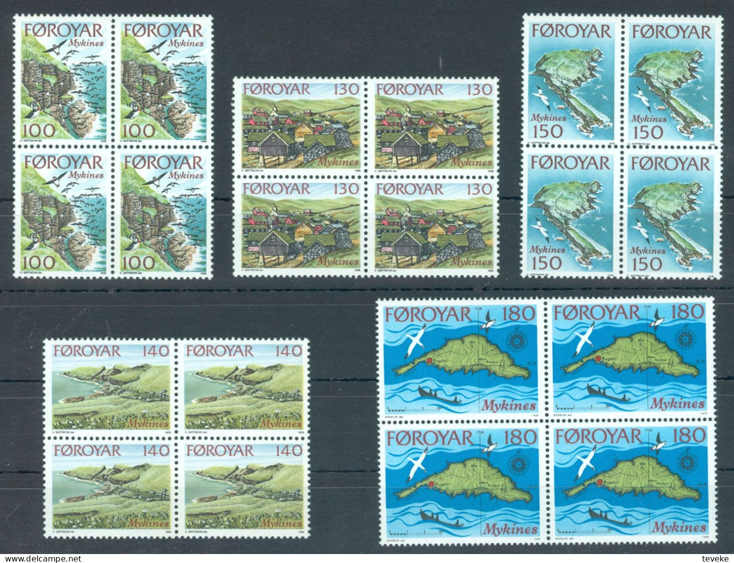 FAEROËR 1978 - MiNr. 31/35 BL4 - **/MNH -  Mykines Island - Isole Faroer