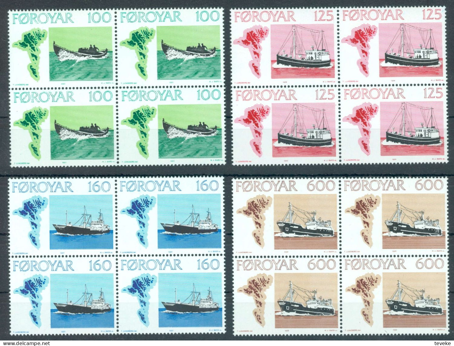 FAEROËR 1977 - MiNr. 24/27 BL4 - **/MNH - Fishing Vessels - Ships - Féroé (Iles)