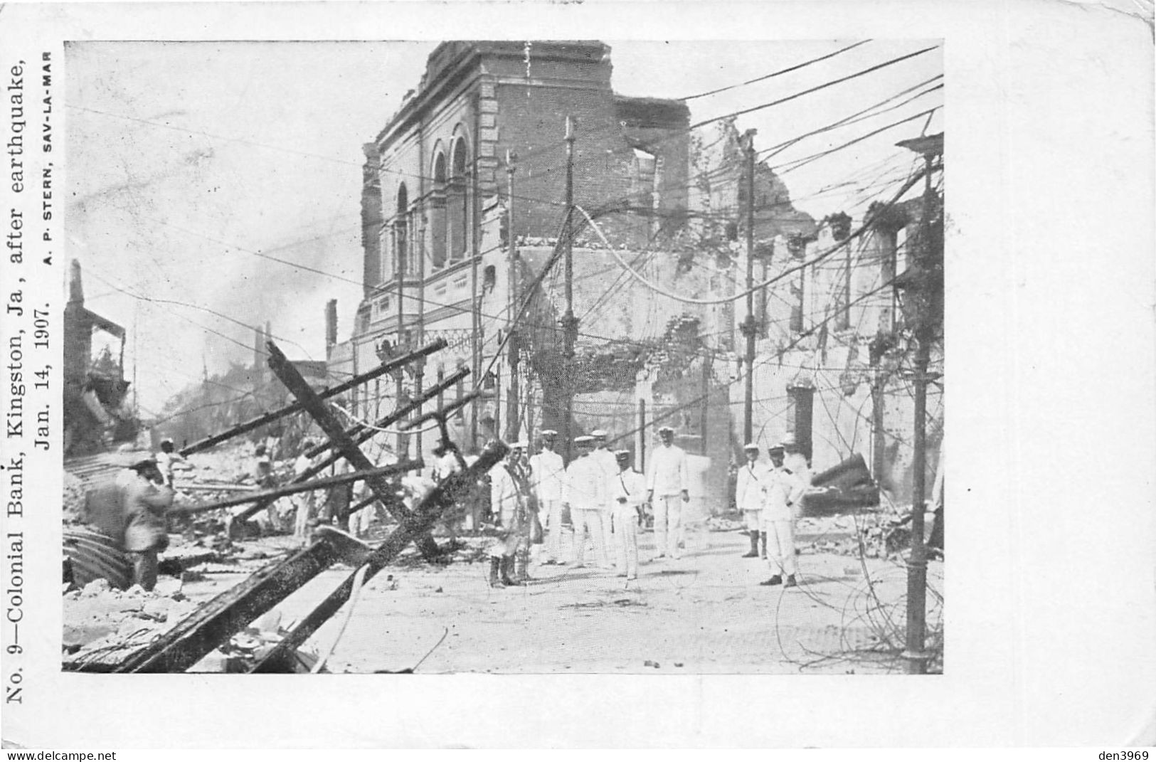 Jamaïque - Jamaica - KINGSTON - Colonial Bank After Earthquake, 14/1/1907 - Tremblement De Terre - Voyagé 1904 (2 Scans) - Giamaica