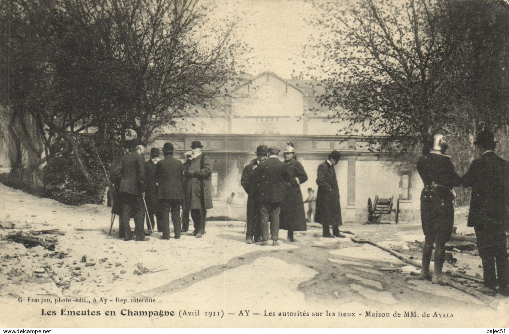 Les émeutes En Champagne - Ay- Les Autorités Sur Les Lieux - Maison De MM De Ayala "animés" - Ay En Champagne