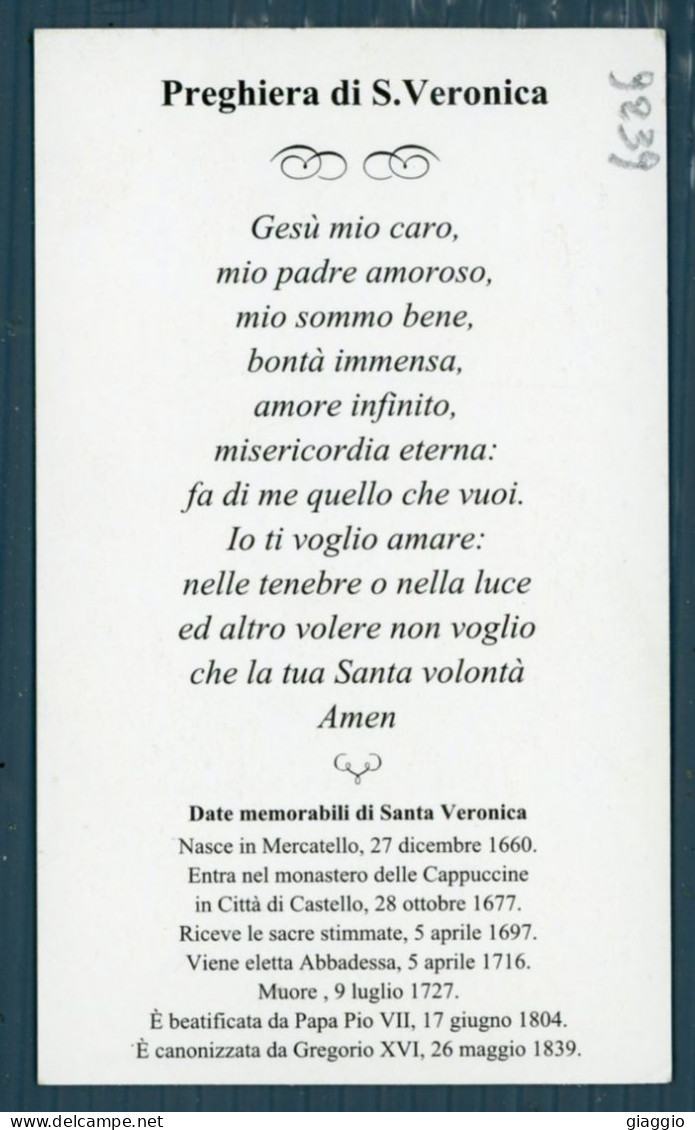 °°° Santino N. 9239 - Santa Veronica Giuliani - Cartoncino °°° - Religion & Esotérisme