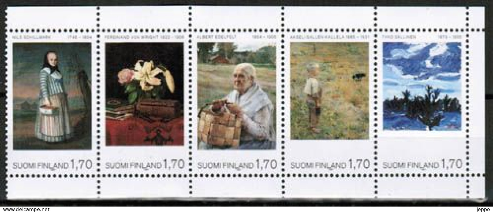 1987 Finland, Ateneum Finnish Paintings Booklet Pane MNH **, - Unused Stamps