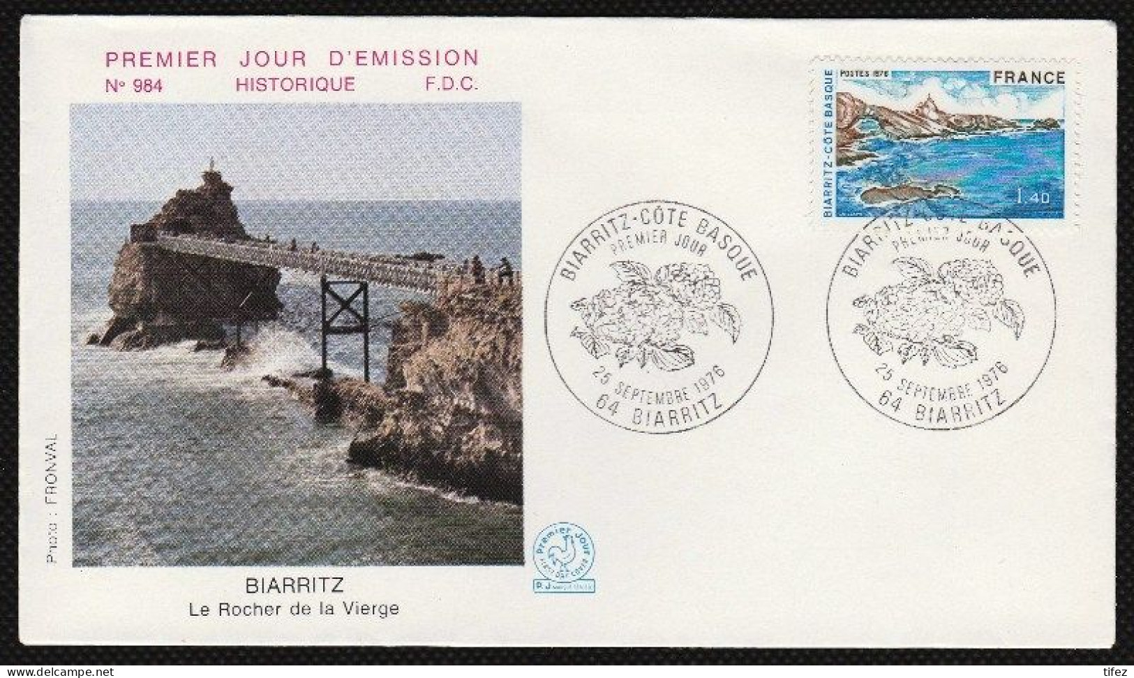 FDC/France/Année 1976 - N°1903 : BIARRITZ - Côte Basque - Le Rocher De La Vierge - 1970-1979