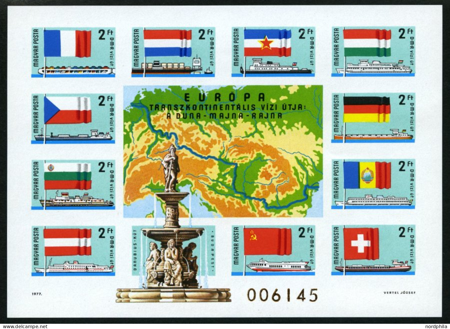 UNGARN Bl. 128B **, 1937, Block Donau-Main-Rhein-Schifffahrt, Ungezähnt, Pracht, Mi. 60.- - Altri & Non Classificati