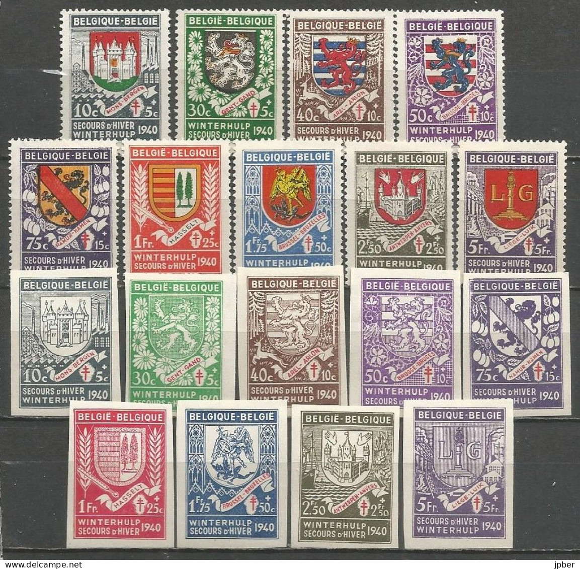 Belgique - Armoiries Des Provines - N°538 à 546 **/* + 547A à 555A **/* - Unused Stamps