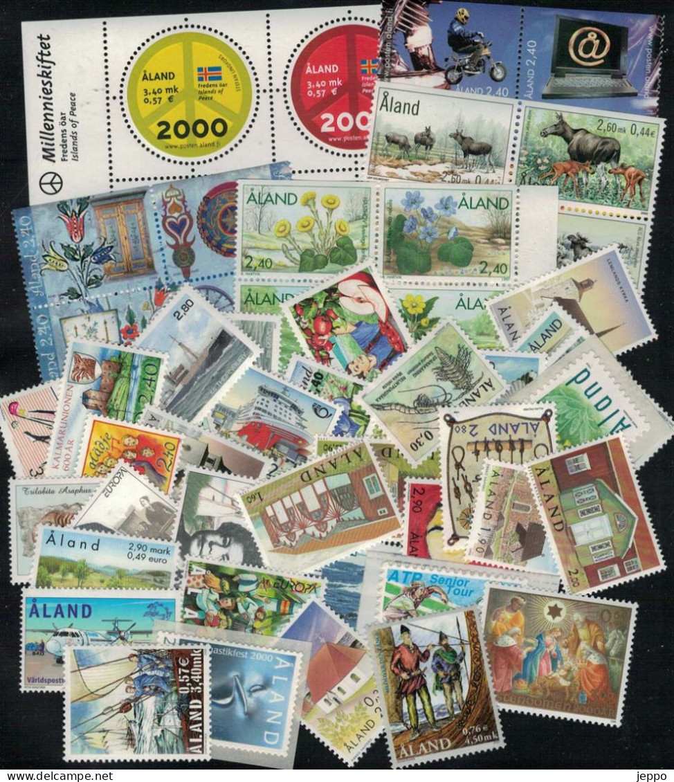1996 - 2000 Aland Islands, Collection With 58 Diff. Stamps MNH. - Ålandinseln