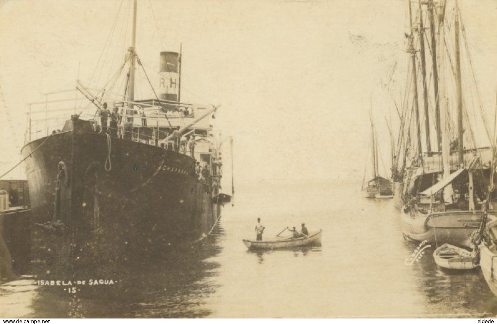 Real Photo Ship " Chaparra " In Isabela De Sagua Carrandi Foto 1929 - Cuba