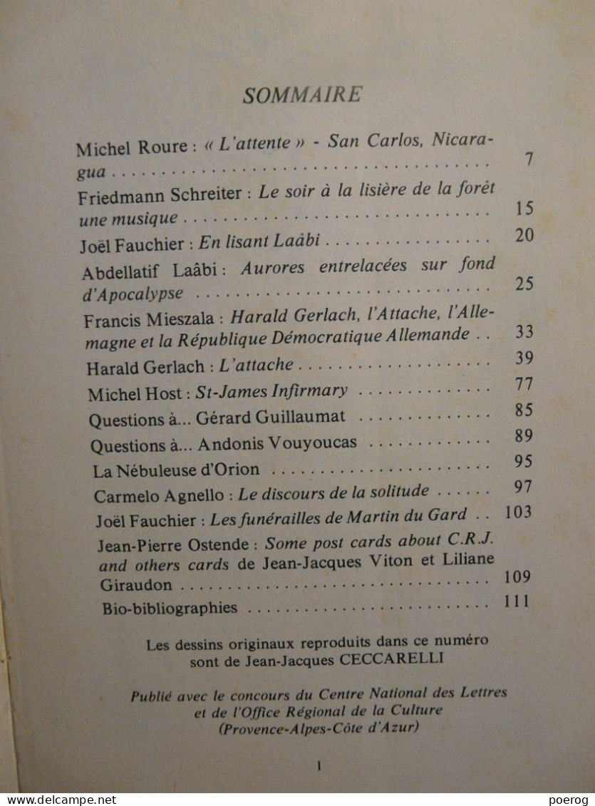 ORION  - #7 - 1985 - MICHEL ROURE - ABDELLATIF LAABI - FRIEDMANN SCHREITER - MICHEL HOST - FRANCIS MIESZALA - MARSEILLE - Französische Autoren