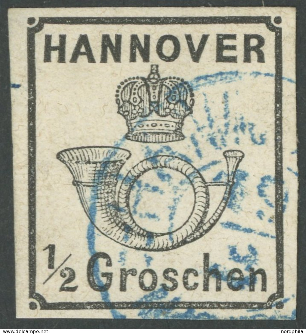 HANNOVER 17y O, 1860, 1/2 Gr. Schwarz, Pracht, Mi. 250.- - Hanovre