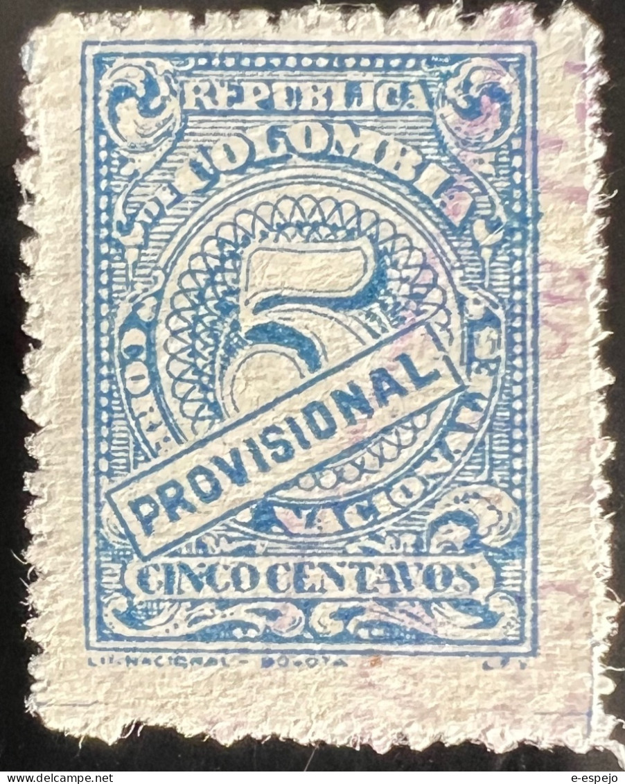 Kolumbien 1920: Number And Coat Of Arms With Steep Or Flat Tape PROVISIONAL. Mi:CO 265-271 - Colombia