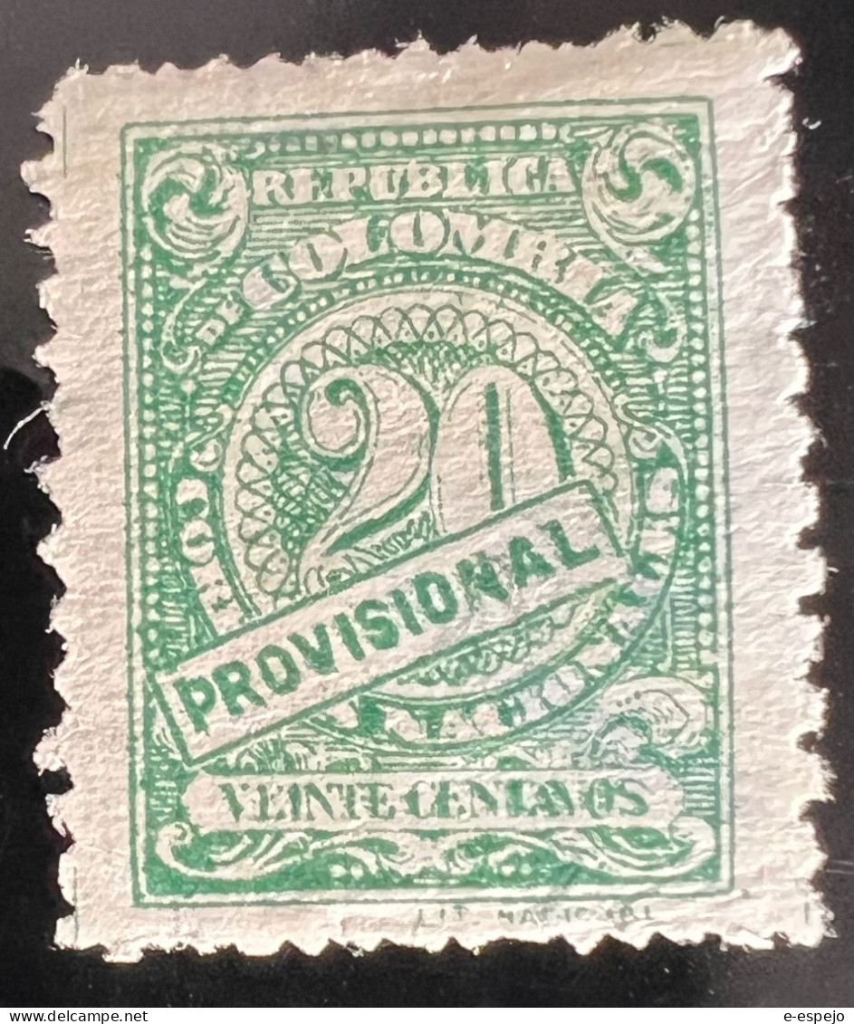 Kolumbien 1920: Number And Coat Of Arms With Steep Or Flat Tape PROVISIONAL. Mi:CO 265-271 - Colombia