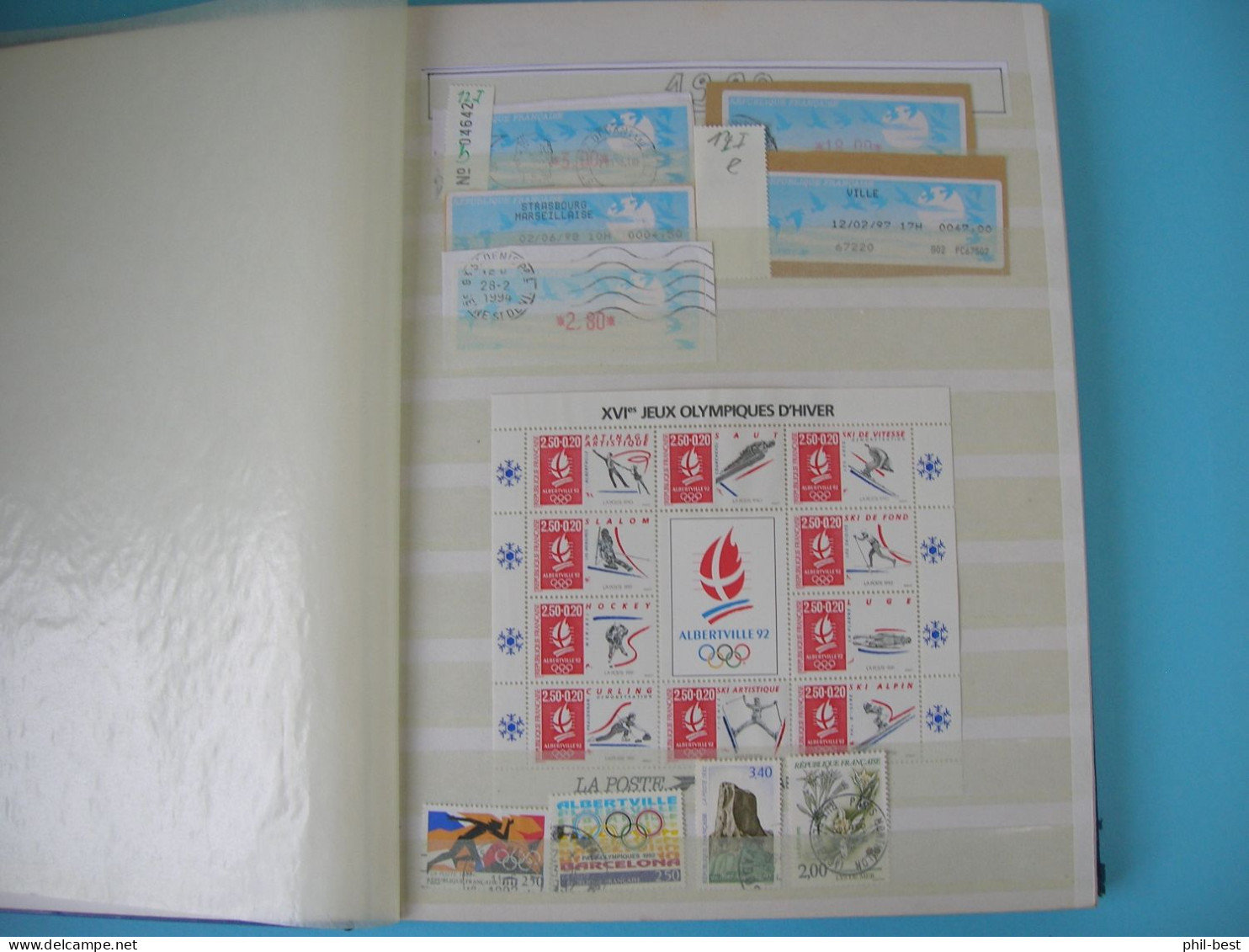Frankreich 1992-2004, 11 Seiten **, Gestempelt, Briefe, Automatenmarken #Alb195 - Usati
