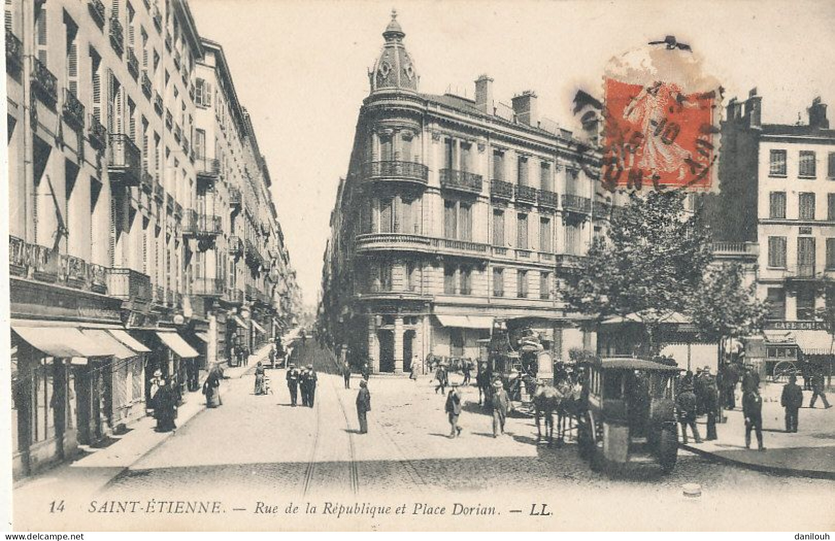 42 // SAINT ETIENNE   Rue De La République Et Place Dorian LL 14 - Saint Etienne