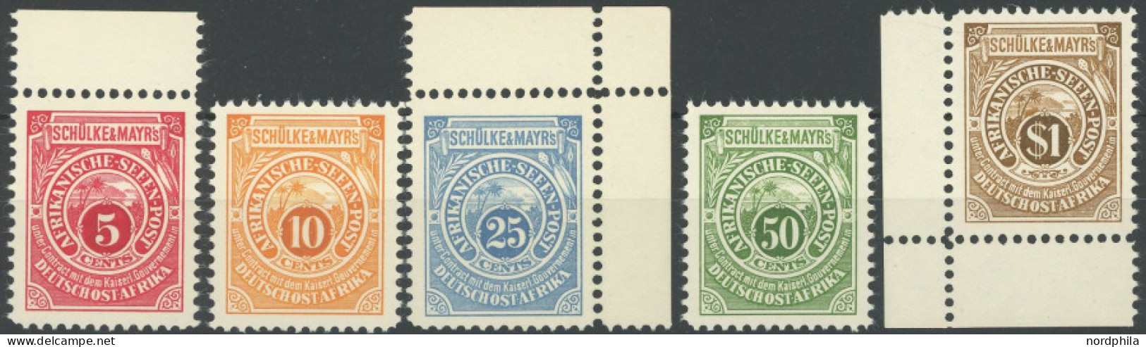 DEUTSCH-OSTAFRIKA S Na A-e **, 1892, Schülke Und Mayer, Nachdrucke, Postfrischer Prachtsatz, Mi. 300.- - Deutsch-Ostafrika