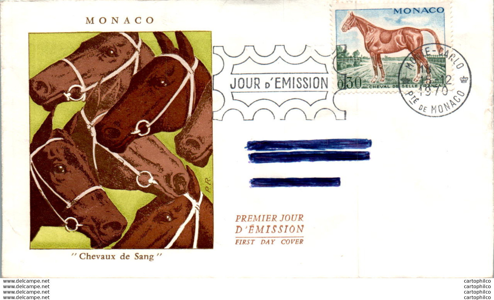 FDC Monaco Chevaux De Sang Monaco Cheval - FDC