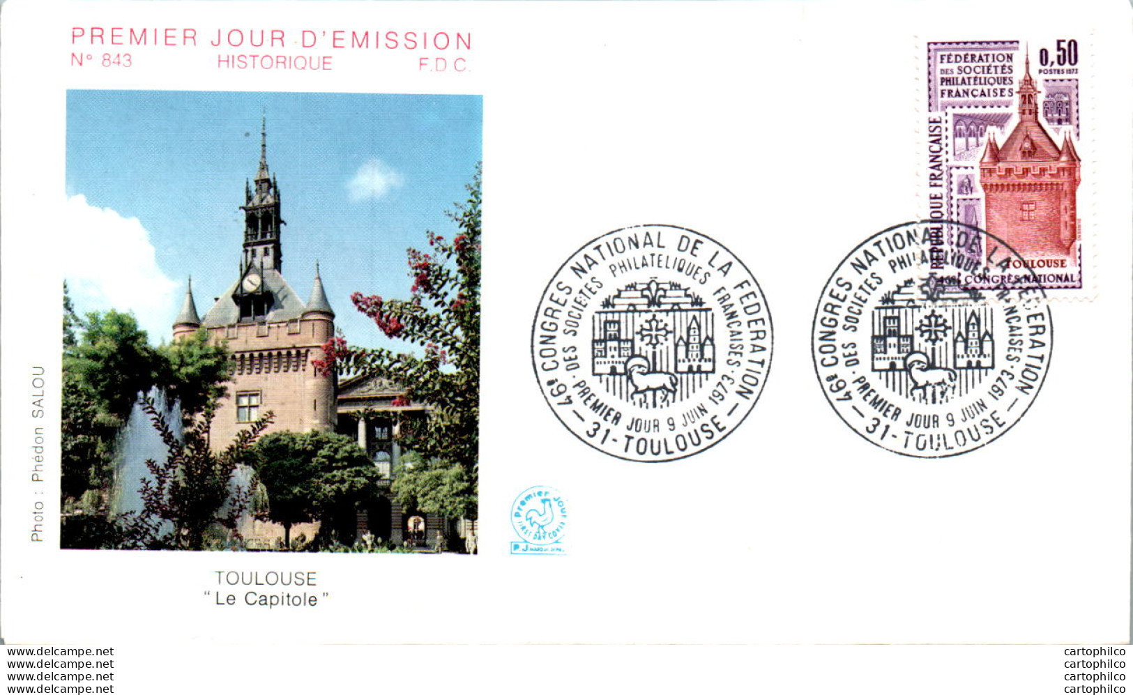 FDC France Toulouse Le Capitole 19073 - 1970-1979