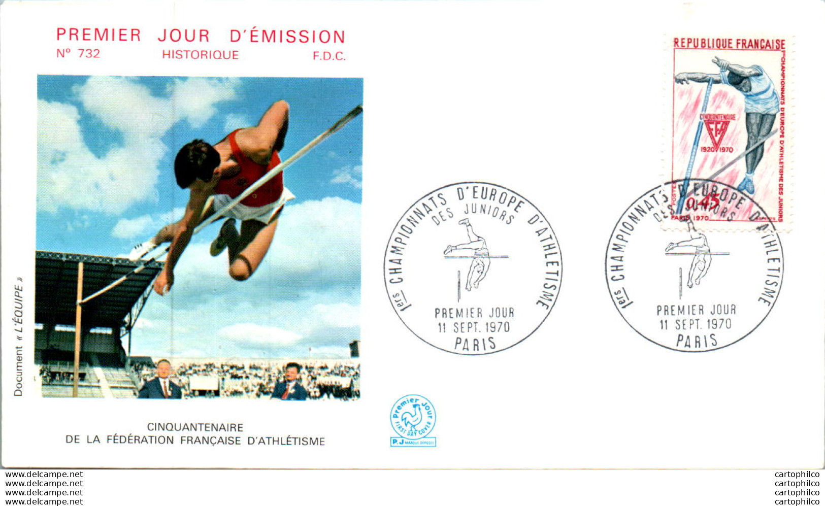 '"''FDC France Federation Francaise D''''athletisme Paris 1970 Saut A La Perche''"' - 1970-1979