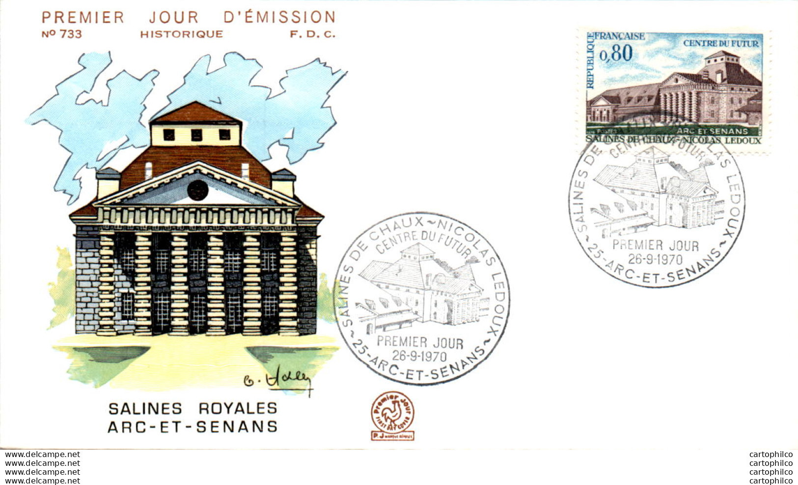 FDC France Salines Royales Arc Et Senans 1970 - 1970-1979