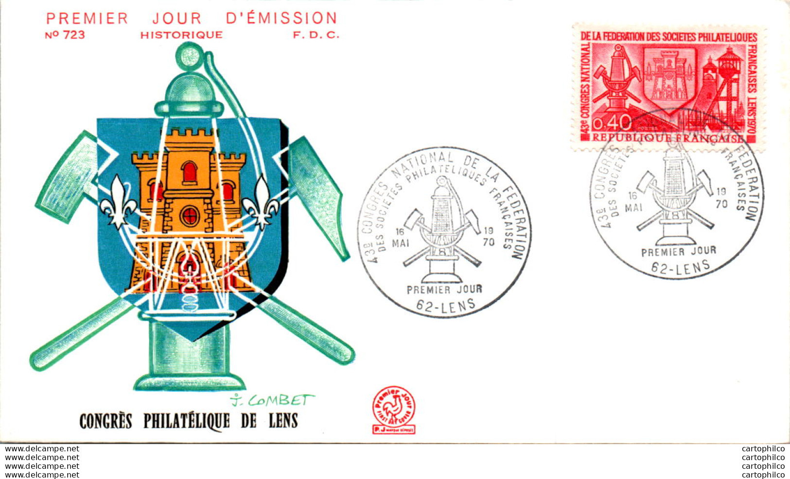 FDC France Congres Philatelique De Lens 1970 - 1970-1979