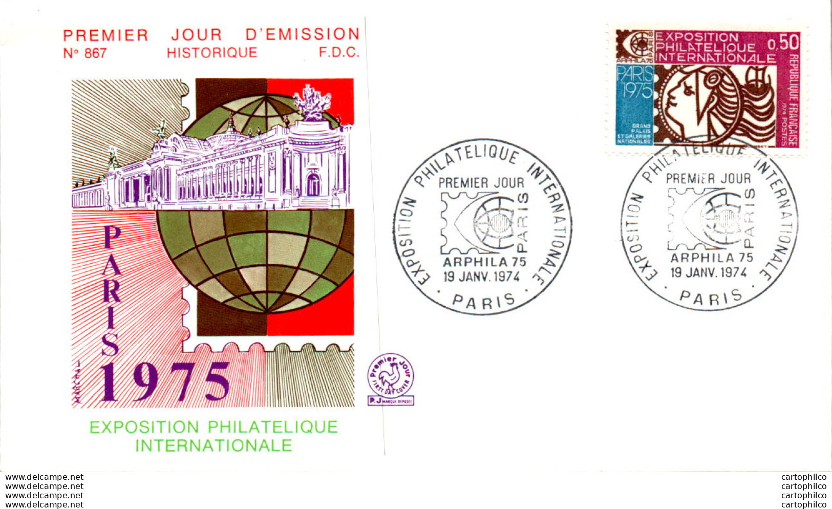 FDC France Paris 19075 Philatelie - 1970-1979