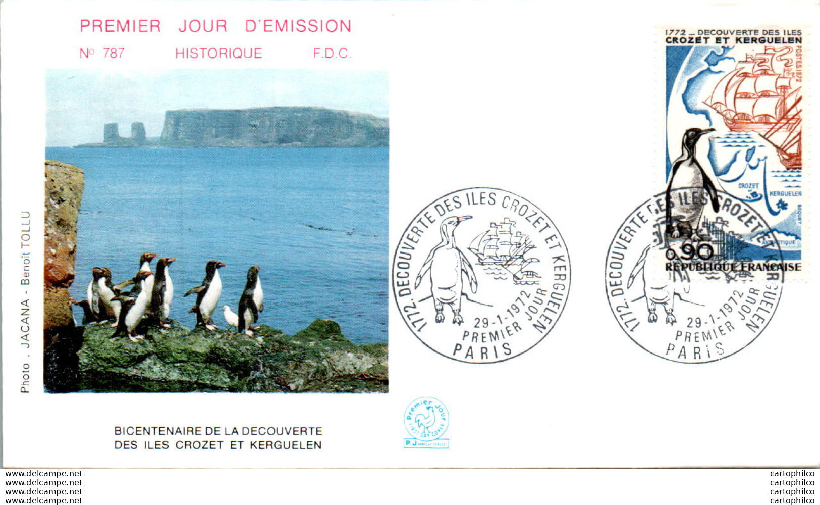 FDC France Decouverte Iles Crozet Et Kerguelen Paris 1970 - 1970-1979