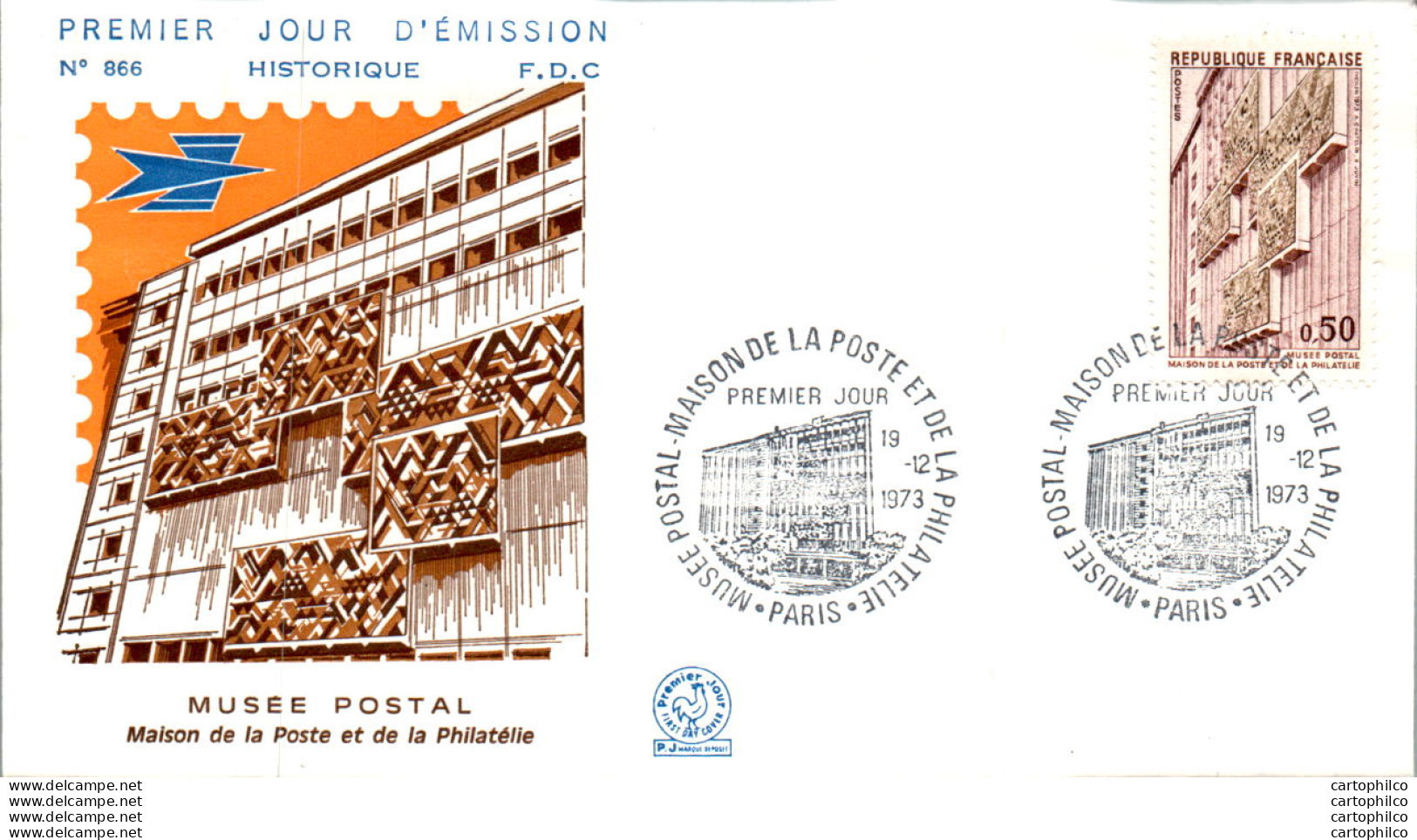 FDC France Musee Postal Maison De La Poste Et De La Philatelie Paris 19073 - 1970-1979