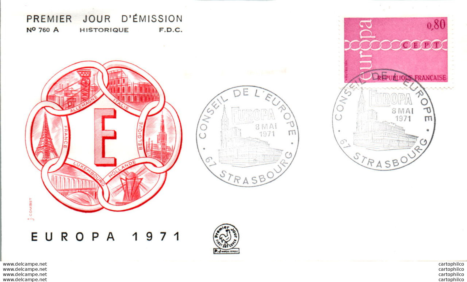 FDC France Europa 19071 Strasbourg - 1970-1979