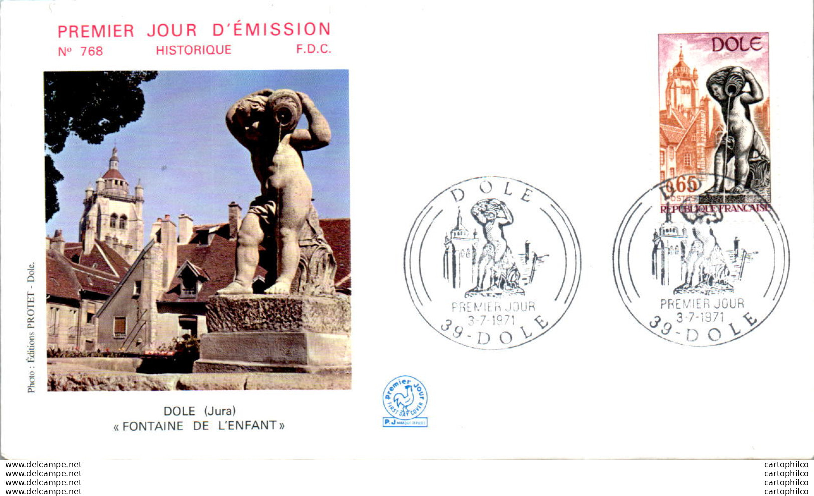 '"''FDC France Dole Jura Fontaine De L''''enfant 19071''"' - 1970-1979