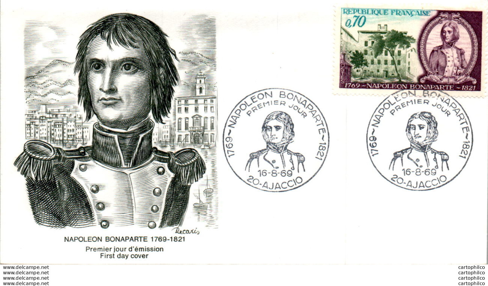 FDC France  Napoleon Bonaparte Ajaccio 19069 - 1960-1969