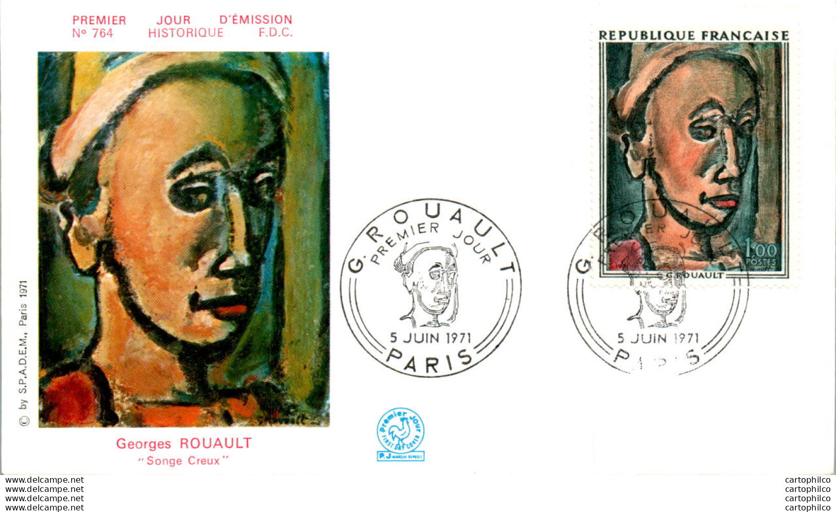 FDC France  Georges Rouault Songe Creux Paris 19071 - 1970-1979