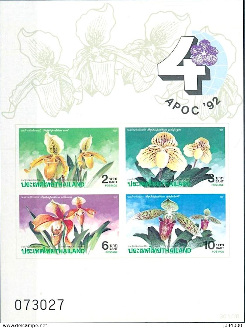 THAILANDE Orchidées, Orchidée Yvert BF 34/35a ** Neuf Sans Charnière. Mnh (Non Dentelé) - Orchideeën
