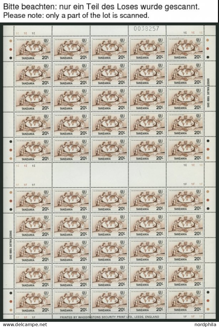 TANSANIA 288-91 **, 1986, Jugend, Kompletter Bogensatz (50) Mit Zwischenstegen, Mi. 200.- - Tansania (1964-...)