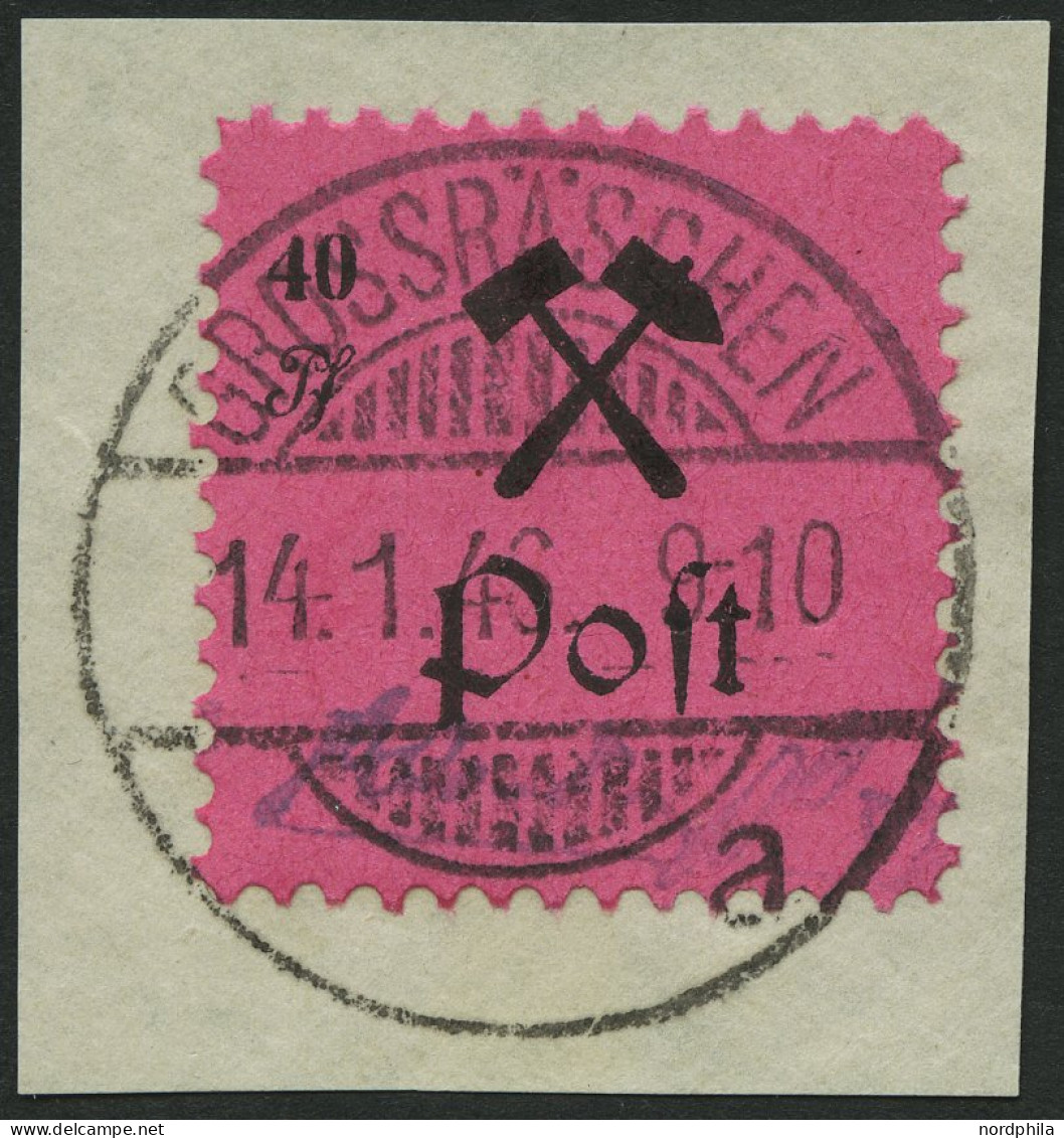 GROSSRÄSCHEN 27bI BrfStk, 1945, 40 Pf. Schwarz Auf Rosalila, Type I, Prachtbriefstück, Mi. (220.-) - Otros & Sin Clasificación