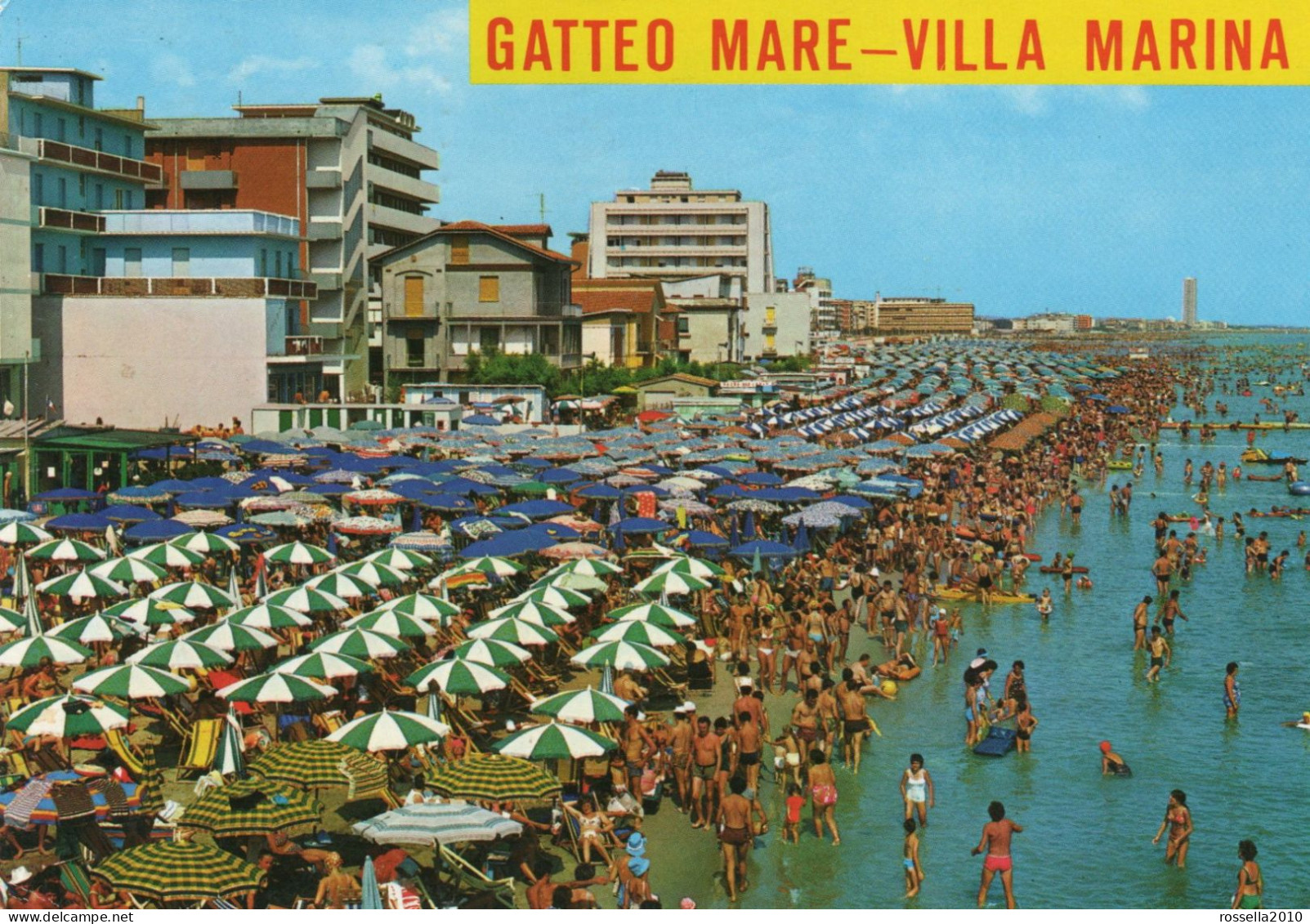 CARTOLINA ITALIA 1984 FORLì GATTEO MARE SPIAGGIA ORA DEL BAGNO Italy Postcard ITALIEN Ansichtskarten - Forli