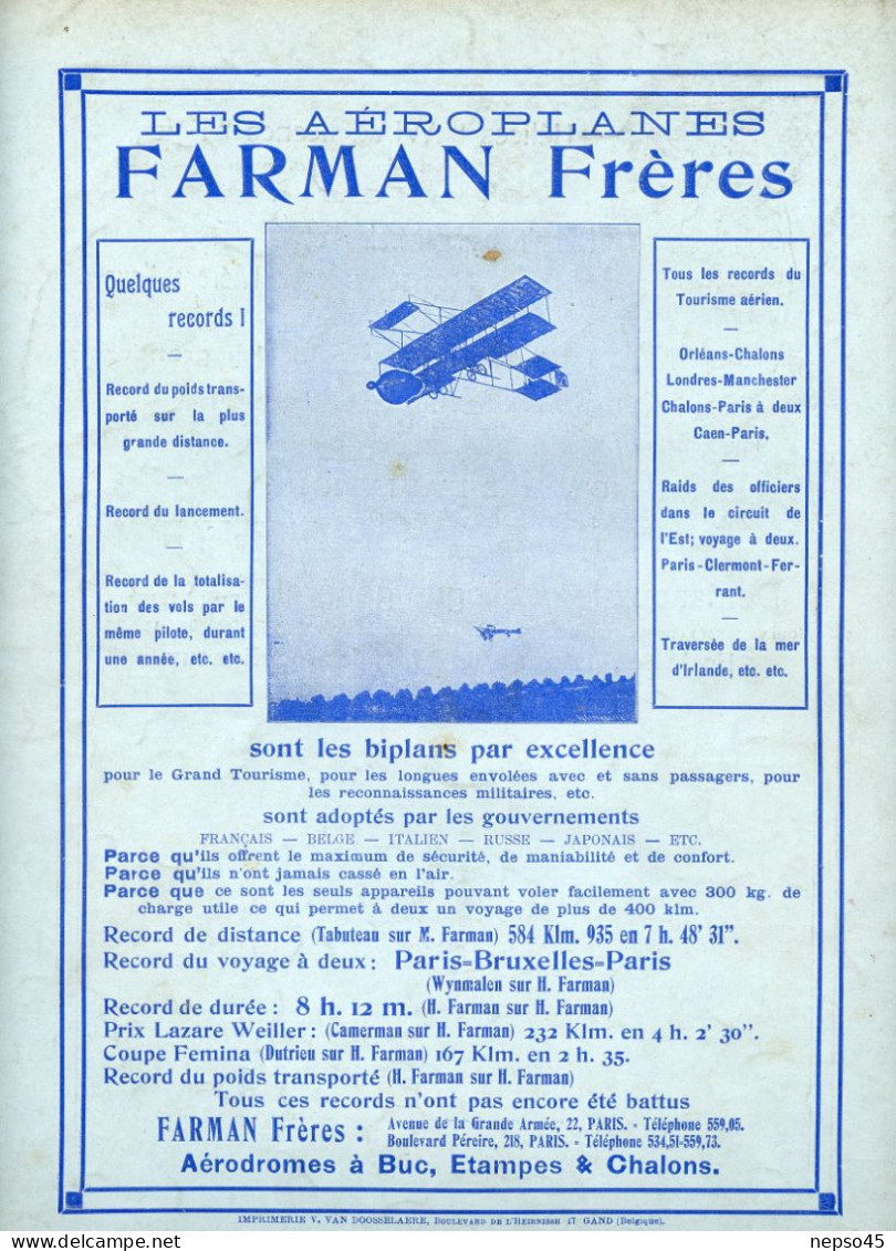 La Revue De L'aviation.Médaille D'Argent à L'Exposition Internationale De Nancy. - Francese