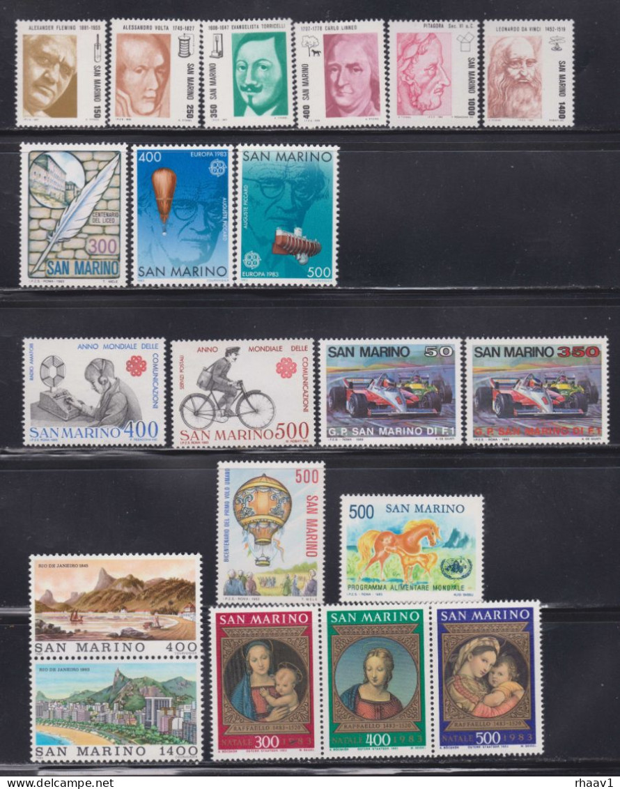 San Marino 20 Mint Stamps - Complete Year 1983 - Ungebraucht