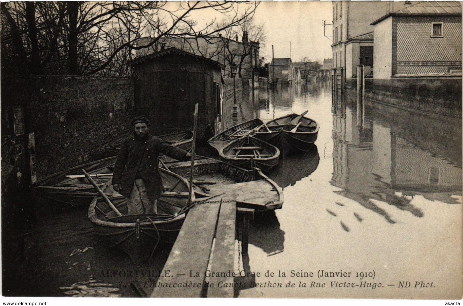 CPA Alfortville Rue Victor-Hugo Inondations (1391292) - Alfortville