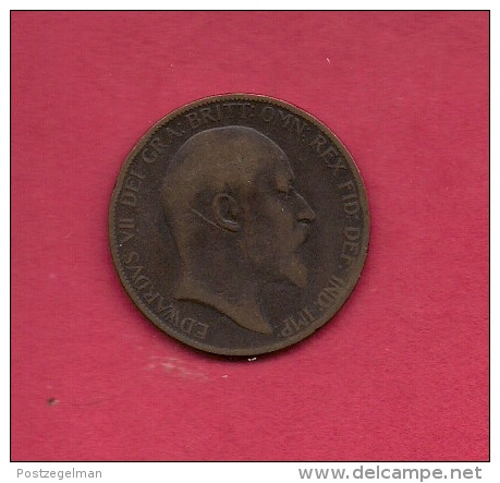 UK, Circulated Coin VF, 1903, 1 Penny, Edward VII, Bronze, KM794.2,  C1962 - D. 1 Penny