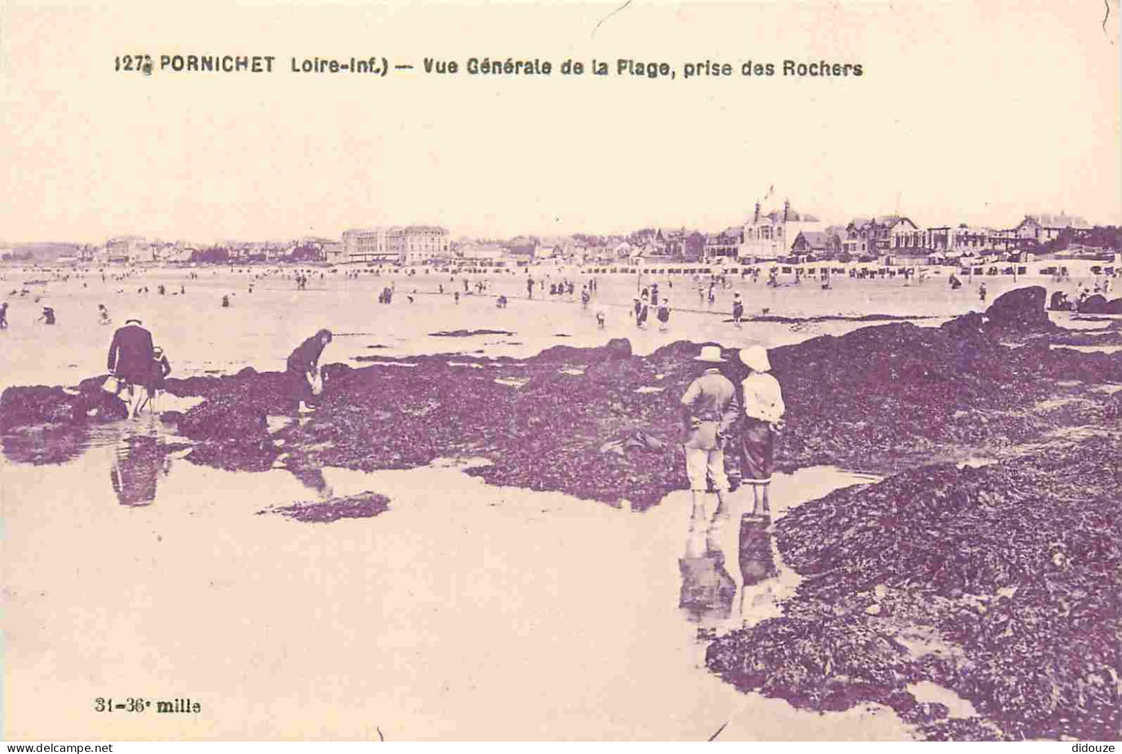 44 - Pornichet - Vue Générale De La Plage Prise Des Rochers - Animée - Scènes De Plage - CPA - Voir Scans Recto-Verso - Pornichet