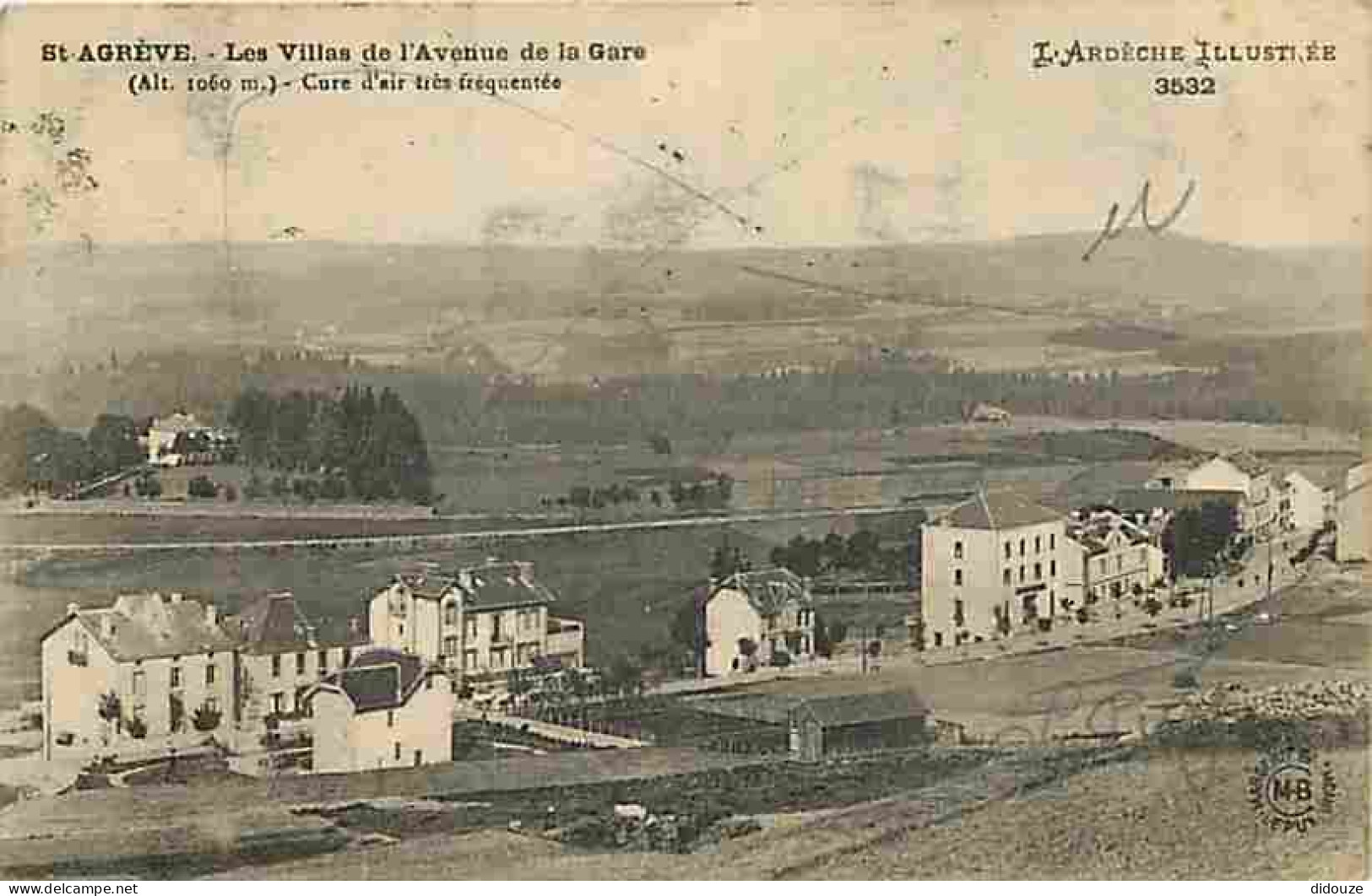 07 - Saint Agrève - Les Villas De L'Avenue De La Gare - Correspondance - Oblitération Ronde De 1927 - CPA - Voir Scans R - Saint Agrève