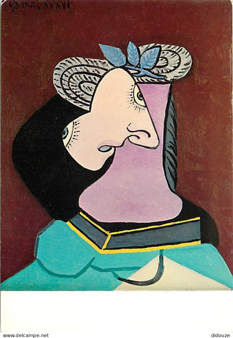 Art - Peinture - Pablo Picasso - Le Chapeau De Paille Au Feuillage Bleu - Carte Neuve - CPM - Voir Scans Recto-Verso - Pintura & Cuadros