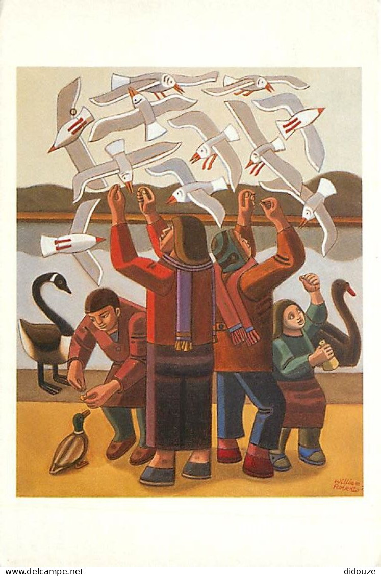 Art - Peinture - William Roberts - Feeding The Seagulls - CPM - Carte Neuve - Voir Scans Recto-Verso - Pintura & Cuadros