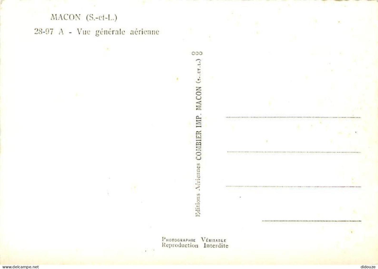71 - Macon - Vue Générale Aérienne - Mention Photographie Véritable - CPSM Grand Format - Carte Neuve - Voir Scans Recto - Macon