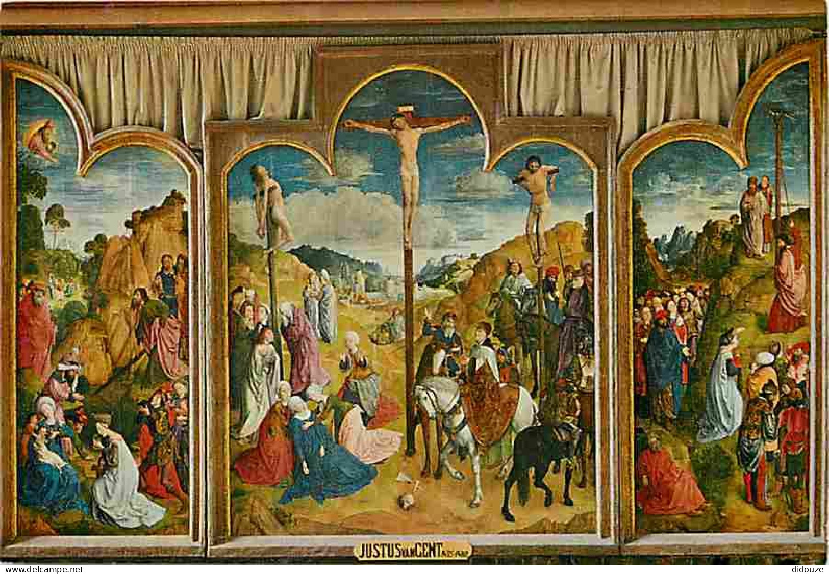 Art - Peinture Religieuse - Justus Van Gent - Triptyque Du Calvaire - Gent - Sint-Baafskathedraal - CPM - Voir Scans Rec - Paintings, Stained Glasses & Statues
