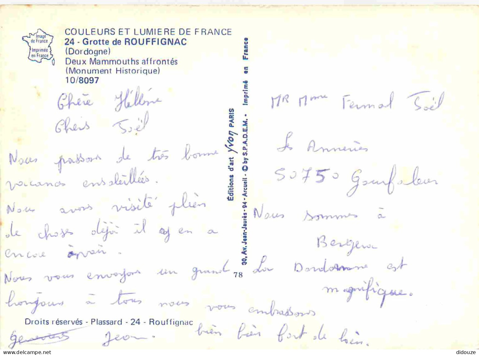 24 - Grotte De Rouffignac - Deux Mammouths Affrontés - Art Préhistorique - Préhistoire - CPM - Voir Scans Recto-Verso - Autres & Non Classés