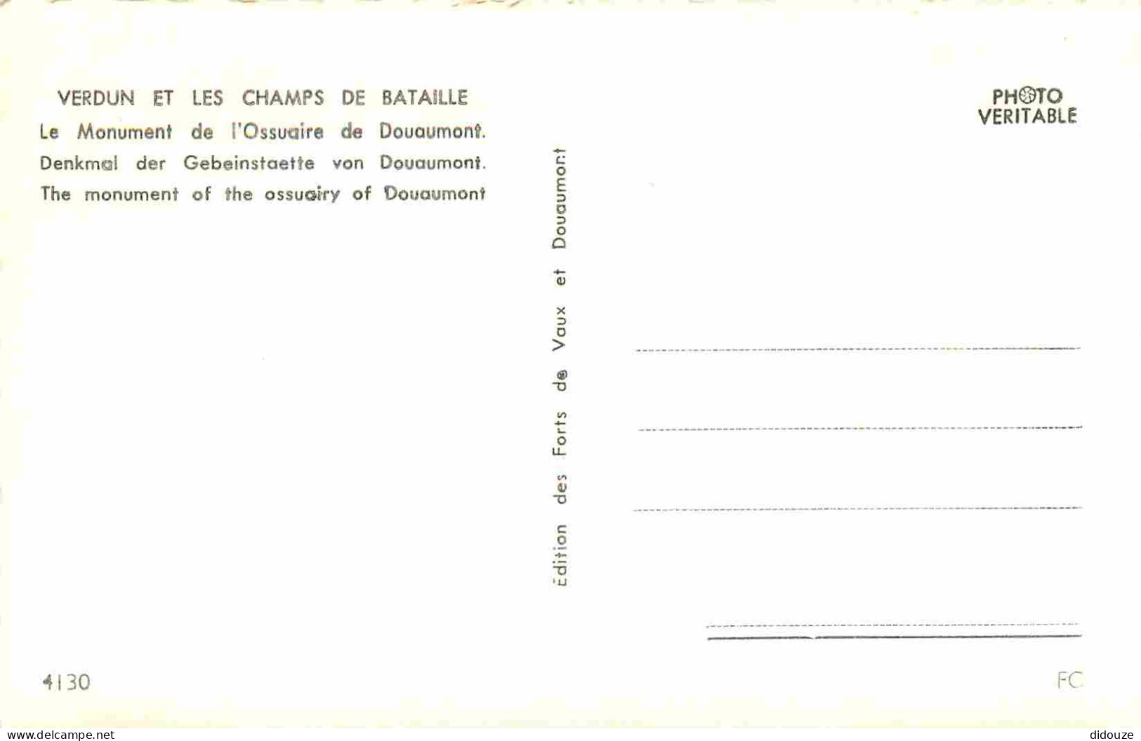 55 - Douaumont - L'Ossuaire De Douaumont - Mention Photographie Véritable - Carte Dentelée - CPSM Format CPA - Voir Scan - Douaumont