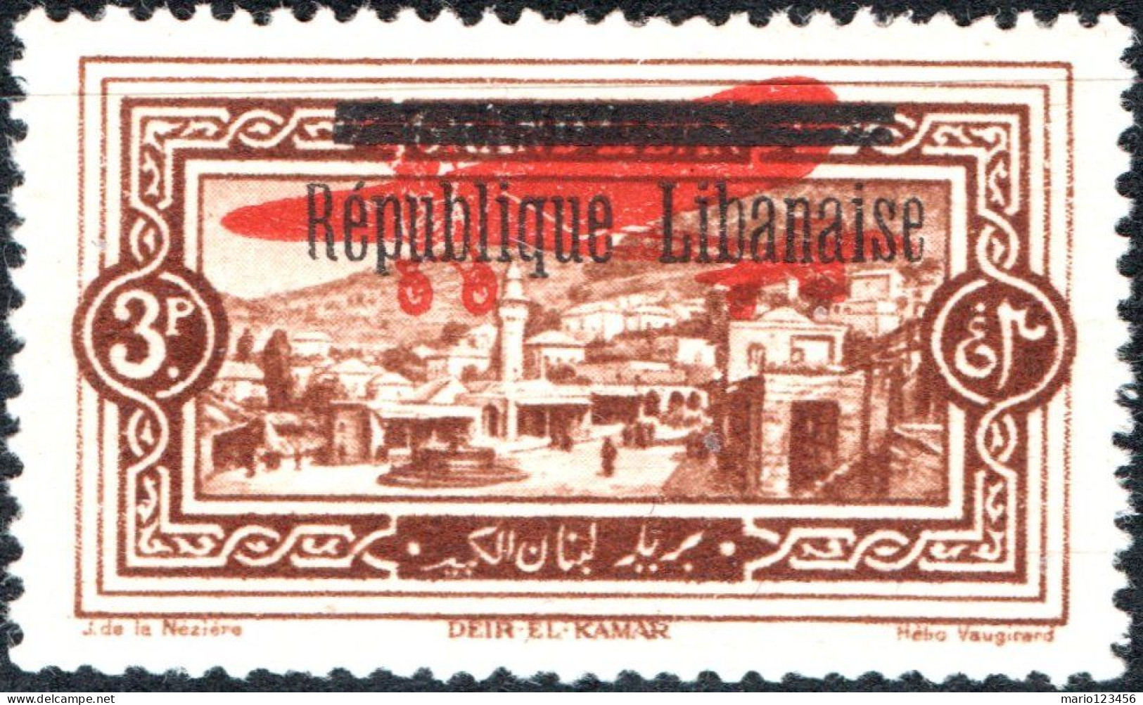 LIBANO, LEBANON, POSTA AEREA, AIRMAIL, PAESAGGI, LANDSCAPES, 1927, NUOVI (MLH*) Scott:LB C18, Yt:FR-LB PA22 - Nuovi