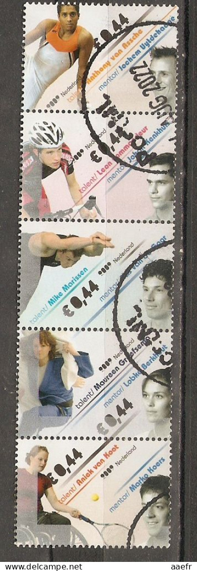 Pays-Bas 2009 - Sporttop - Série Complète° En Bande Verticale - 2664/68 - Van Assche - Commandeur - Van Koot - Marissen - Used Stamps